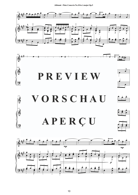 Product gallery: Page 11 of 11 Flute Concerto No.10 in A-Dur Op.5, , Flute and Piano/Harpsichord