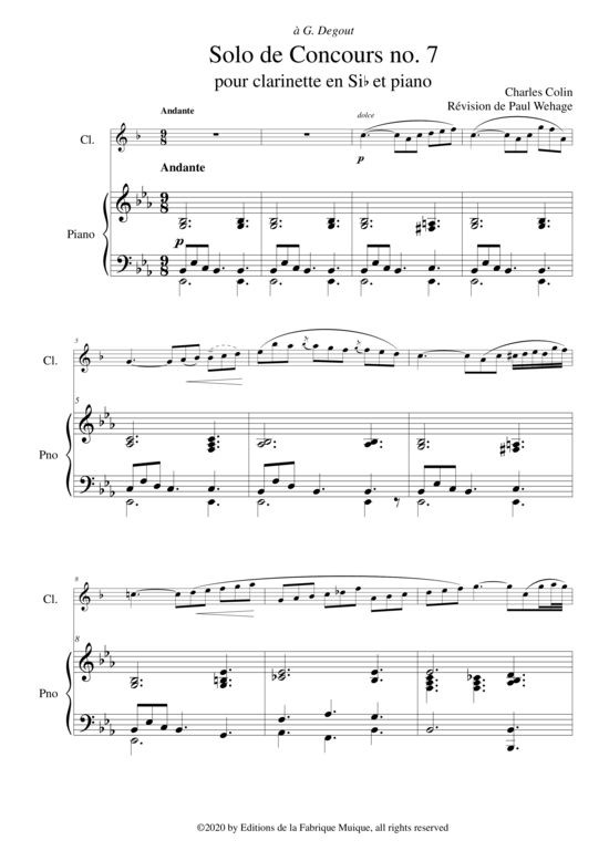 Product picture to: Solo de Concours no. 7 Charles Colin/Paul Wehage