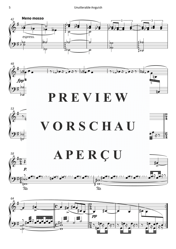 Produktgalerie: Seite 7 von 8 Unutterable Anguish - No. 8 from On the Overgrown Path, , Klavier Solo