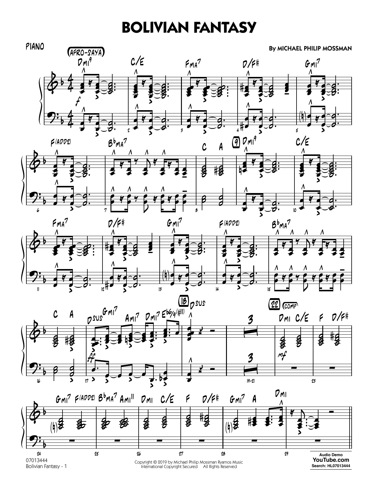 Produktgalerie: Seite 1 von 1 Bolivian Fantasy - Piano, Michael Philip Mossman