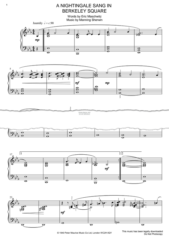Produktgalerie: Seite 1 von 1 A Nightingale Sang In Berkeley Square, Manning Sherwin, Klavier