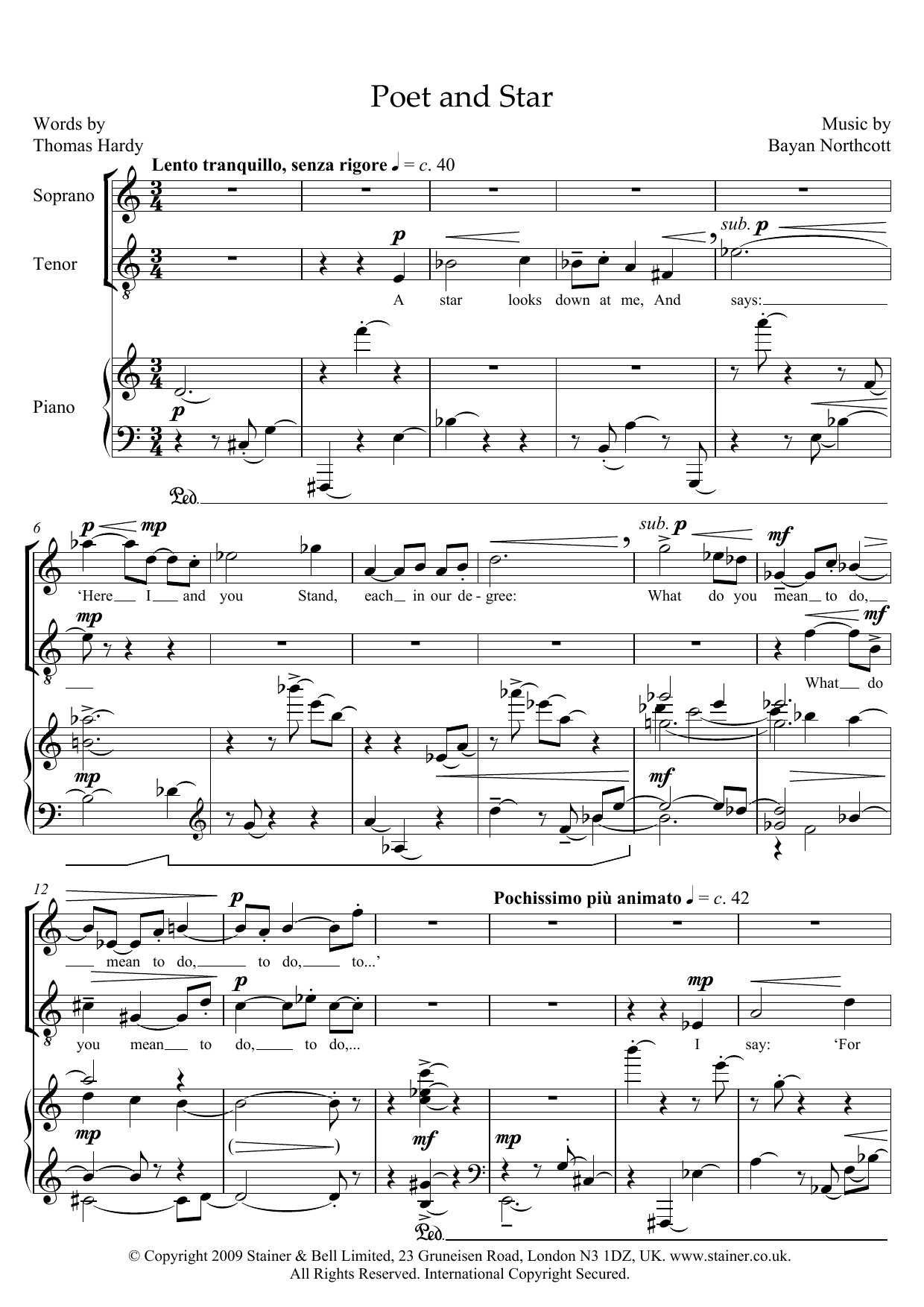 Produktbild zu: Poet and Star (for soprano, tenor and piano)
