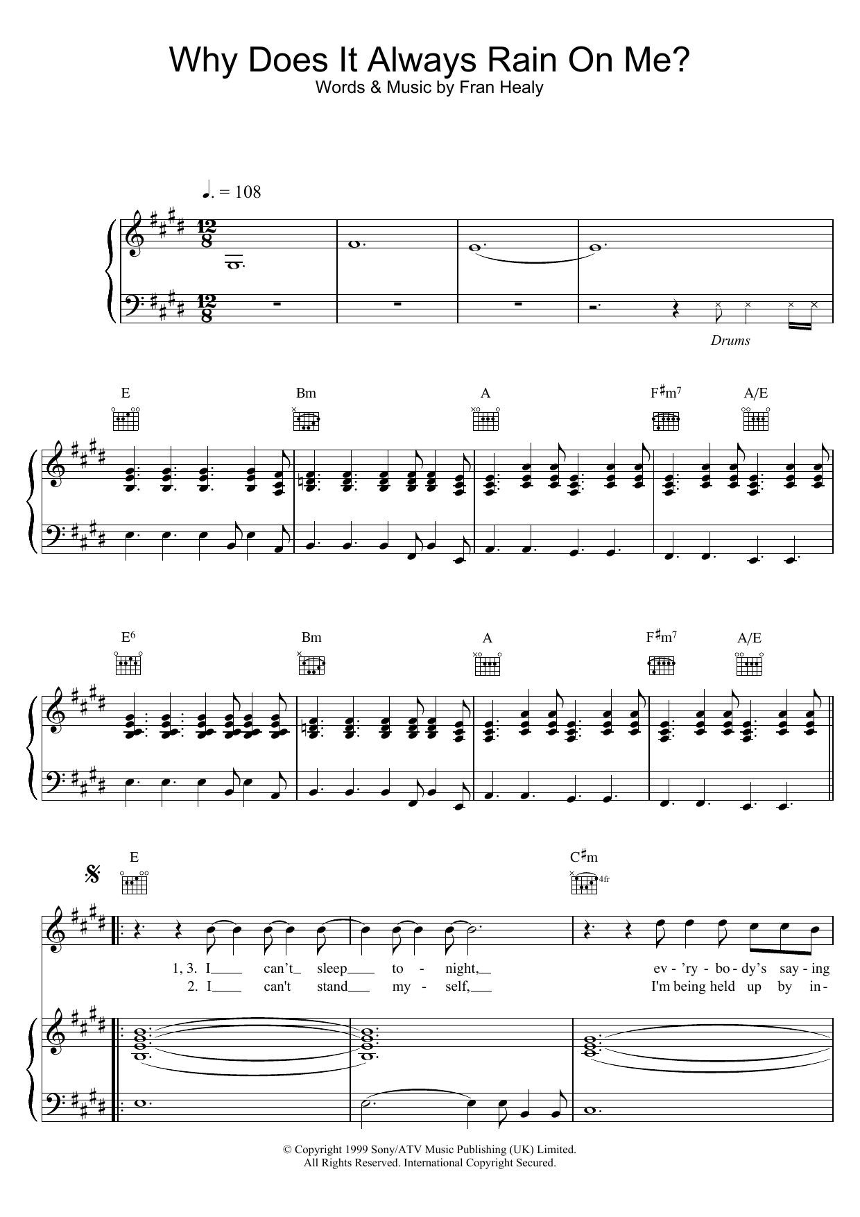 Produktgalerie: Seite 1 von 1 Why Does It Always Rain On Me?, Travis, Gesang, Gitarre, Klavier