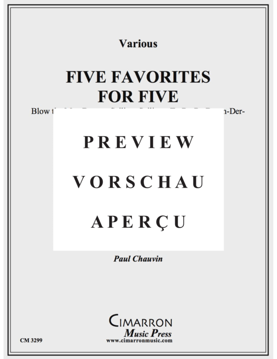 Produktgalerie: Seite 2 von 17 Five Favorites for Five , , (Blechbläserquintett)