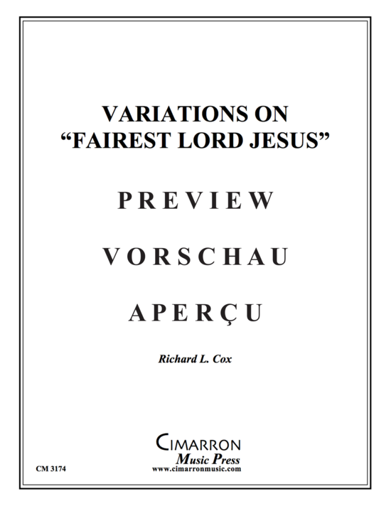 Product gallery: Page 2 of 9 Variations on Fairest Lord Jesus , , (trumpet in Bb, flugelhorn + piano)