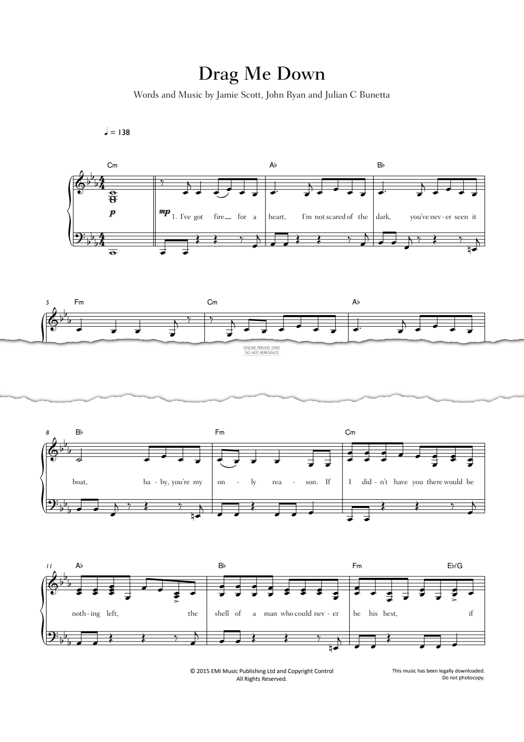Produktgalerie: Seite 1 von 1 Drag Me Down, One Direction, Klavier