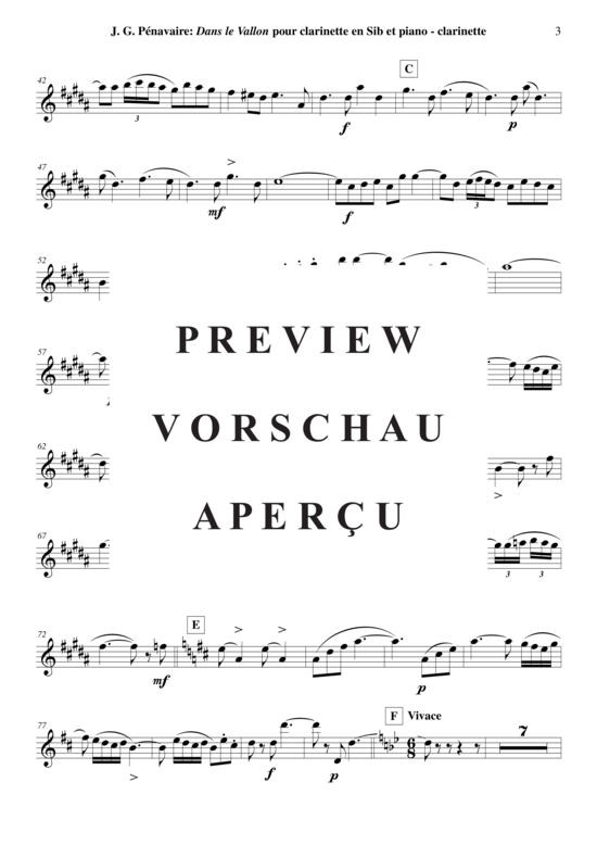 Product gallery: Page 17 of 19 Dans Le Vallon , , (clarinet in Bb + piano)