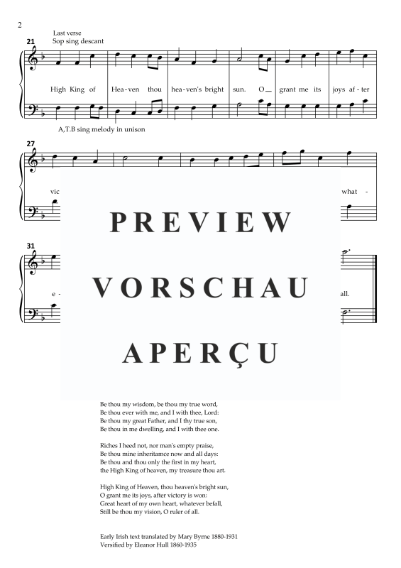 Produktgalerie: Seite 11 von 11 Be thou my vision, , Gemischter Chor und Concert Band