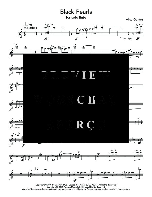 Product gallery: Page 6 of 8 Black Pearls, , (flute solo)