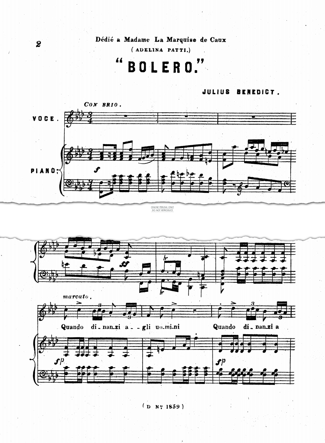 Produktgalerie: Seite 1 von 1 Bolero, Julius Benedict, Gesang, Klavier