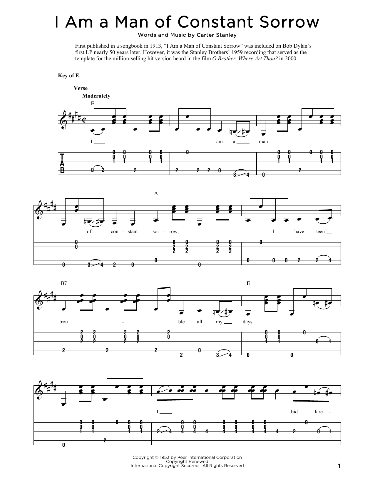 Produktgalerie: Seite 1 von 1 I Am A Man Of Constant Sorrow (arr. Fred Sokolow), The Soggy Bottom Boys, Gitarre