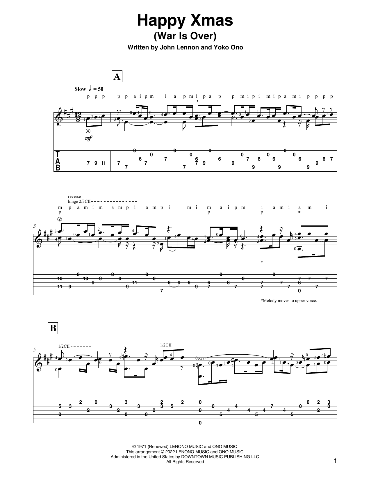 Product picture to: Happy Xmas (War Is Over) (arr. David Jaggs)