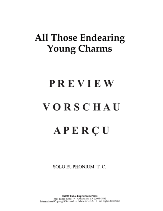 Product gallery: Page 17 of 20 All Those Endearing Young Charms , , (euphonium + piano)