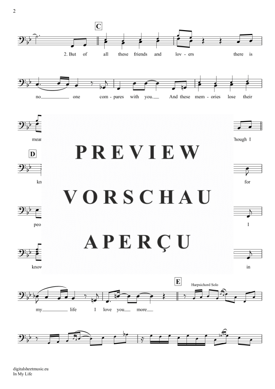 Product gallery: Page 3 of 4 In My Life, Beatles, The, (Violoncello)