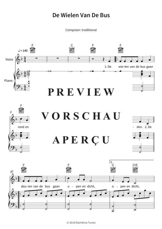 Produktgalerie: Seite 4 von 8 De Wielen Van De Bus, , (Gesang + Klavier, Gitarre)