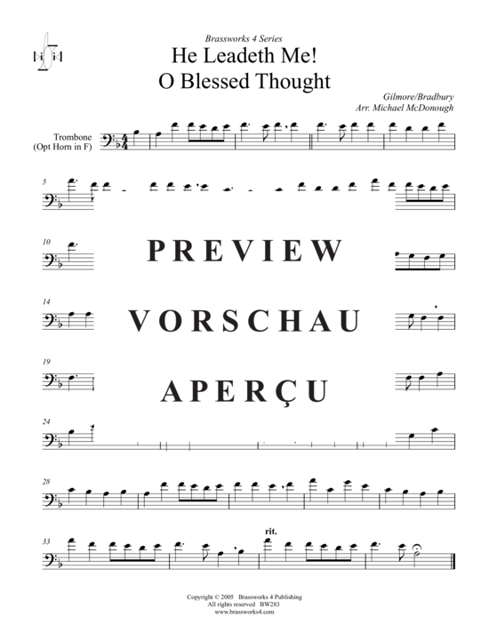 Produktgalerie: Seite 3 von 7 He Leadeth Me! O Blessed Thought , , (Trp B, Trp/Horn F, Pos)