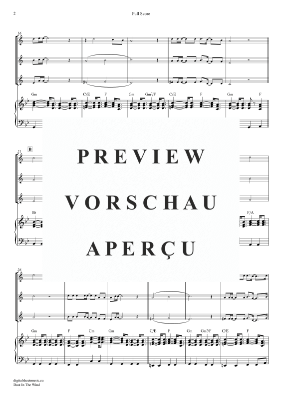 Product gallery: Page 3 of 11 Dust In The Wind, Kansas, (clarinet trio + piano)