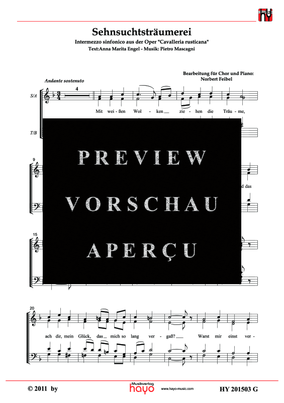 gallery: Sehnsuchtsträumerei, , (Gemischter Chor und Orgel/Klavier)