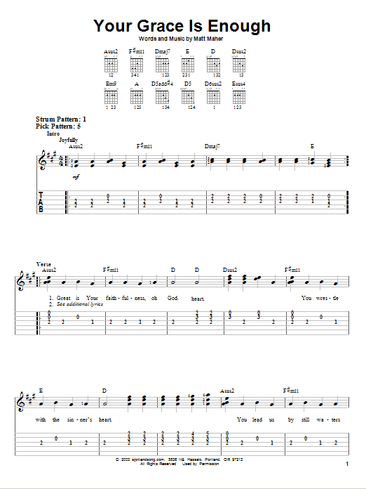 Produktgalerie: Seite 1 von 1 Your Grace Is Enough, Chris Tomlin, Gitarre