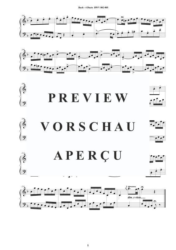 Produktgalerie: Seite 9 von 11 4 Duette BWV 802-805, , Cembalo/Klavier Solo