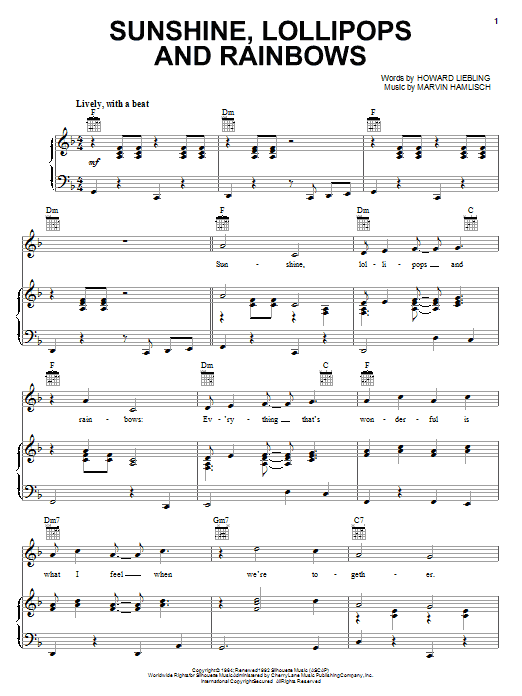 Product gallery: Page 1 of 1 Sunshine, Lollipops And Rainbows, Marvin Hamlisch