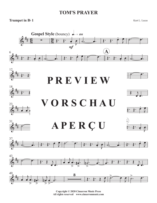 Produktgalerie: Seite 8 von 17 Tom´s Prayer , , (Blechbläser Quintett)