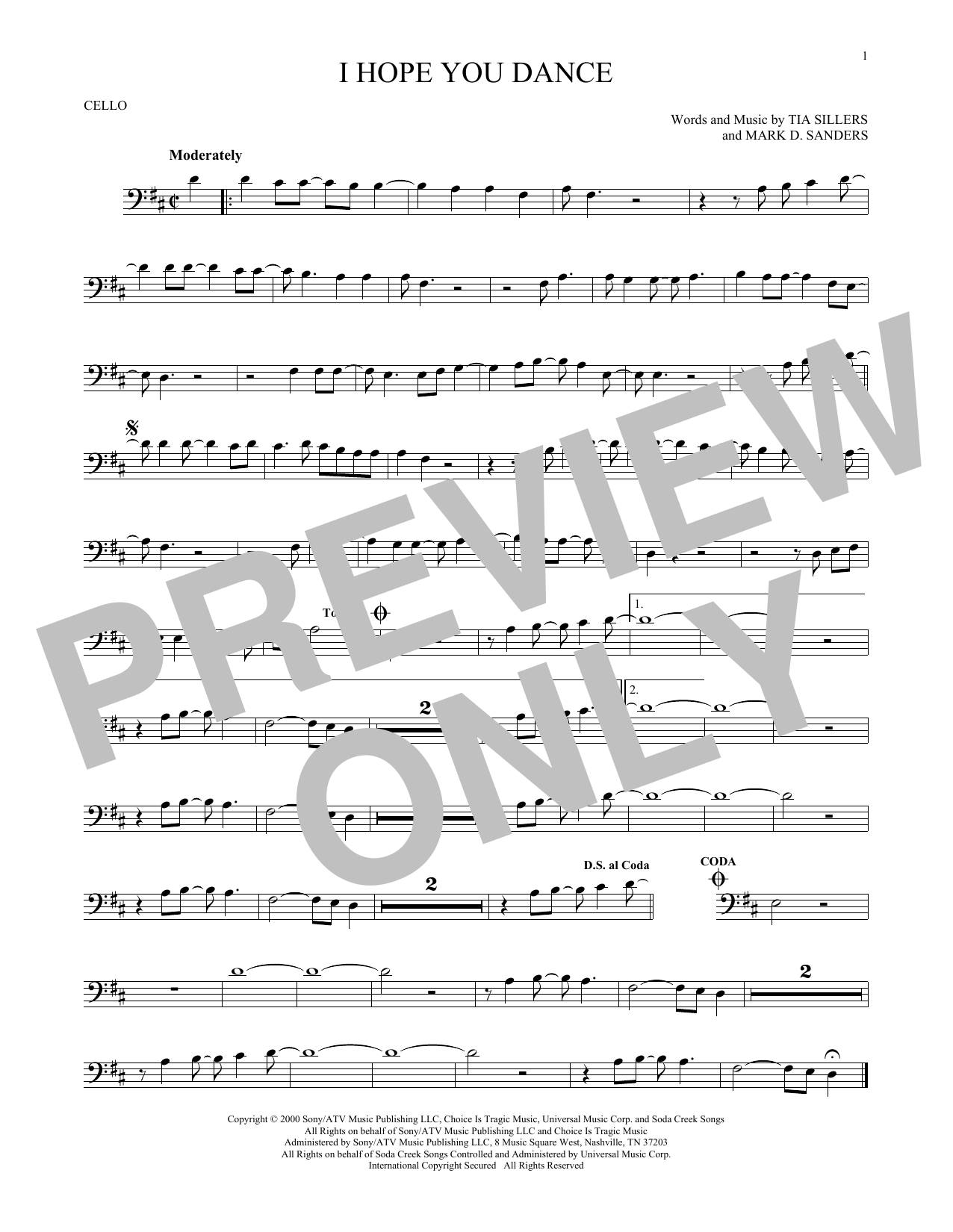 Produktgalerie: Seite 1 von 1 I Hope You Dance, Lee Ann Womack with Sons of the Desert, Violoncello