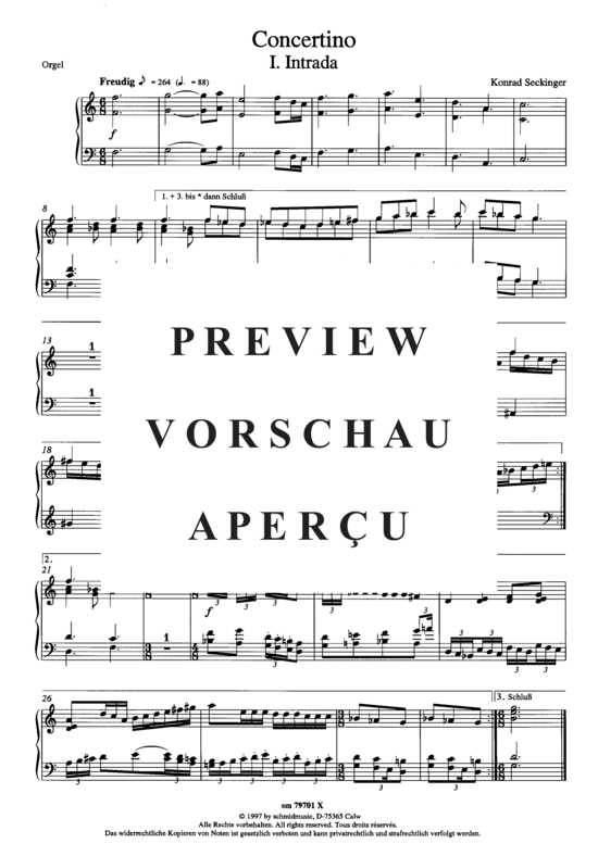 Produktgalerie: Seite 3 von 7 Concertino , , (Blechbläserquintett + Orgel) Orgel-Stimme