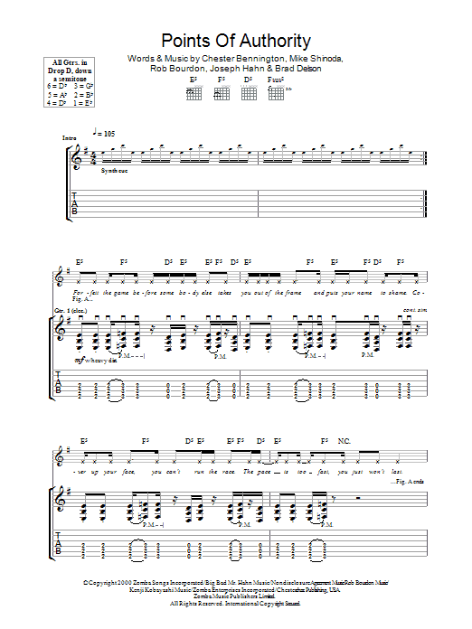 Produktgalerie: Seite 1 von 1 Points Of Authority, Linkin Park, Gitarre