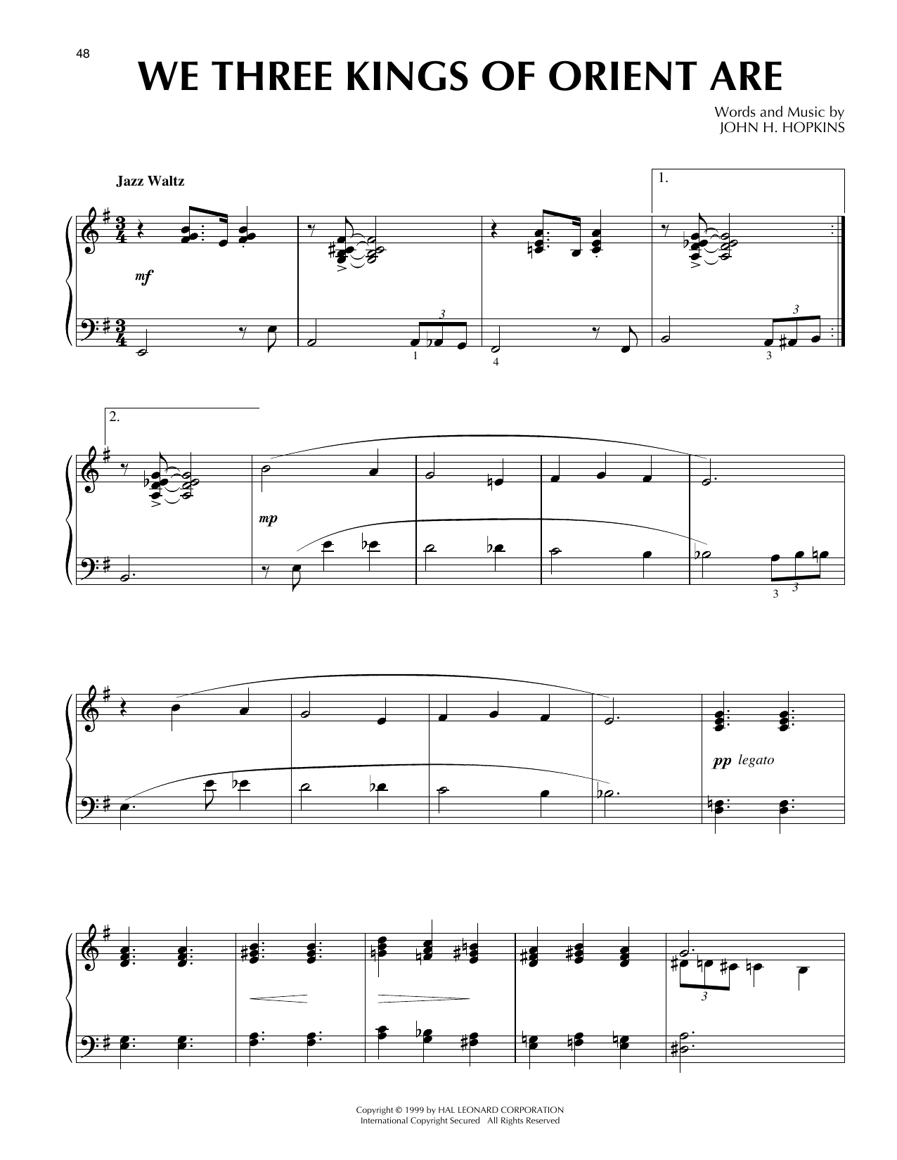 Product picture to: We Three Kings Of Orient Are [Jazz version] (arr. Frank Mantooth)