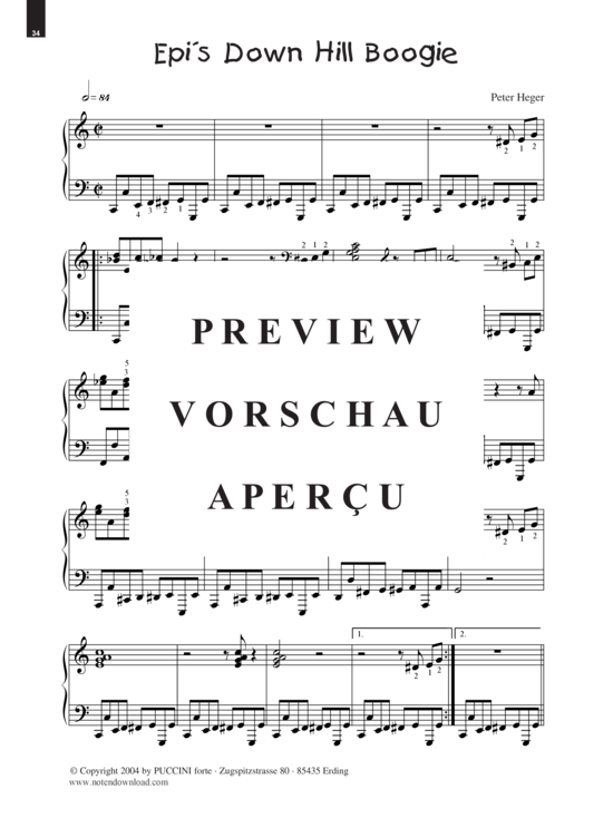gallery: Epi´s Down Hill Boogie , , (Piano solo intermediate)