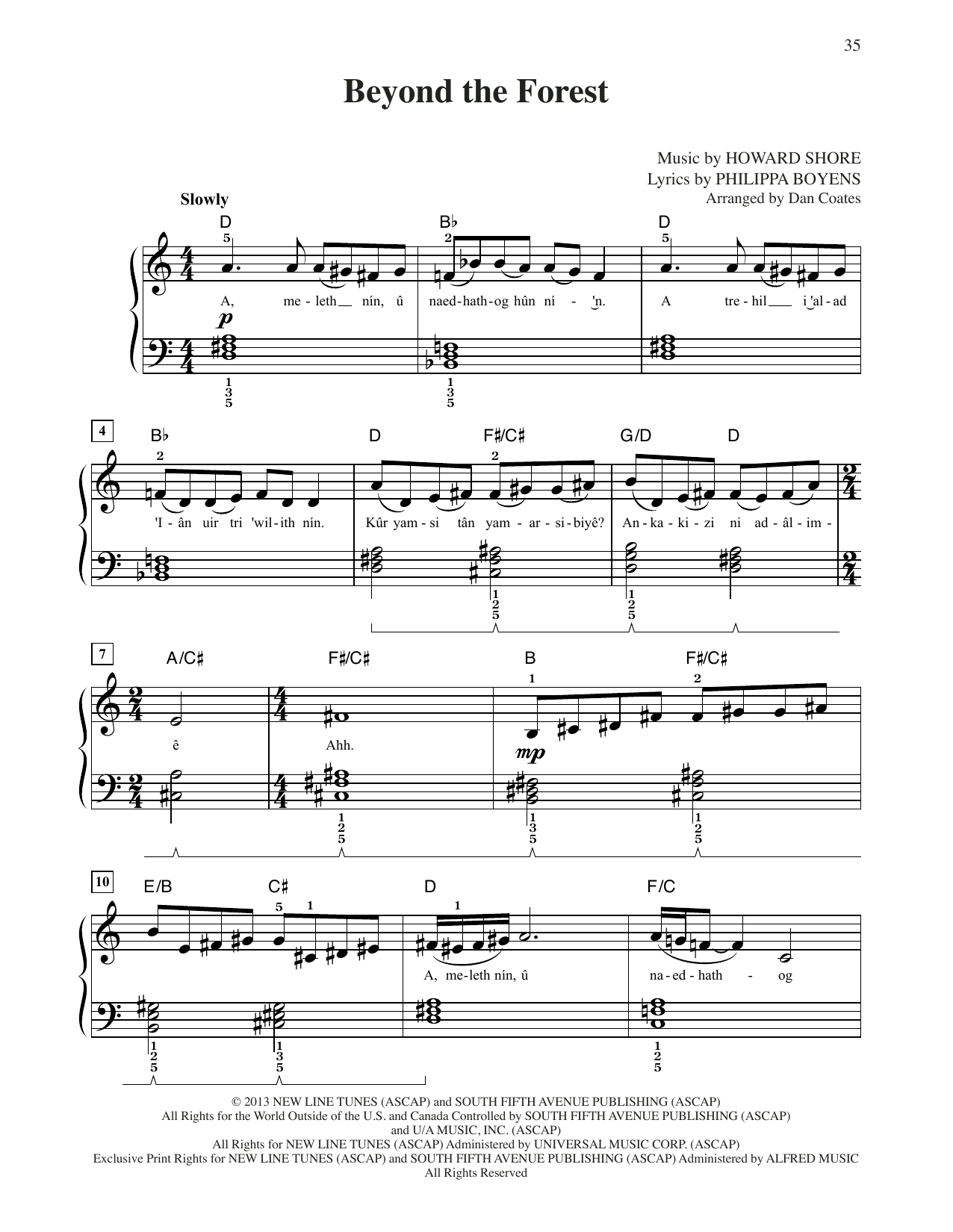 Product picture to: Beyond The Forest (from The Hobbit: The Desolation of Smaug) (arr. Dan Coates)