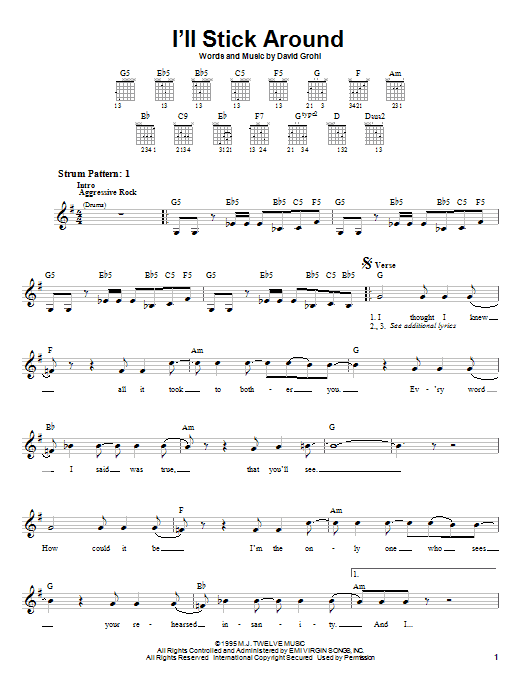 Product gallery: Page 1 of 1 I'll Stick Around, Foo Fighters