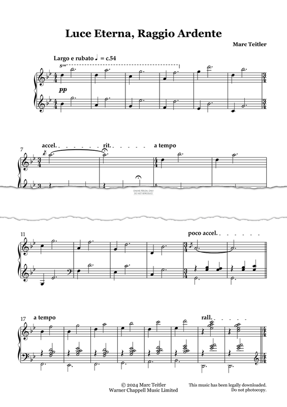 Produktgalerie: Seite 1 von 1 Luce Eterna, Raggio Ardente, Marc Teitler, Klavier