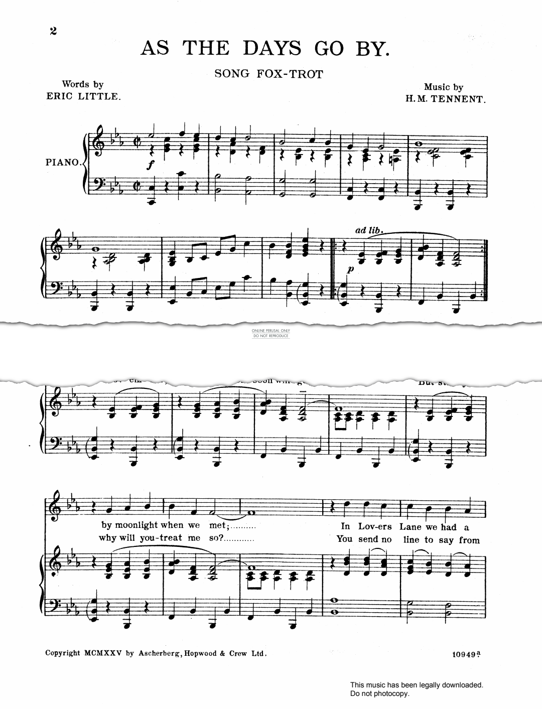 Produktgalerie: Seite 1 von 1 As The Days Go By!, H. M. Tennet, Gesang, Klavier