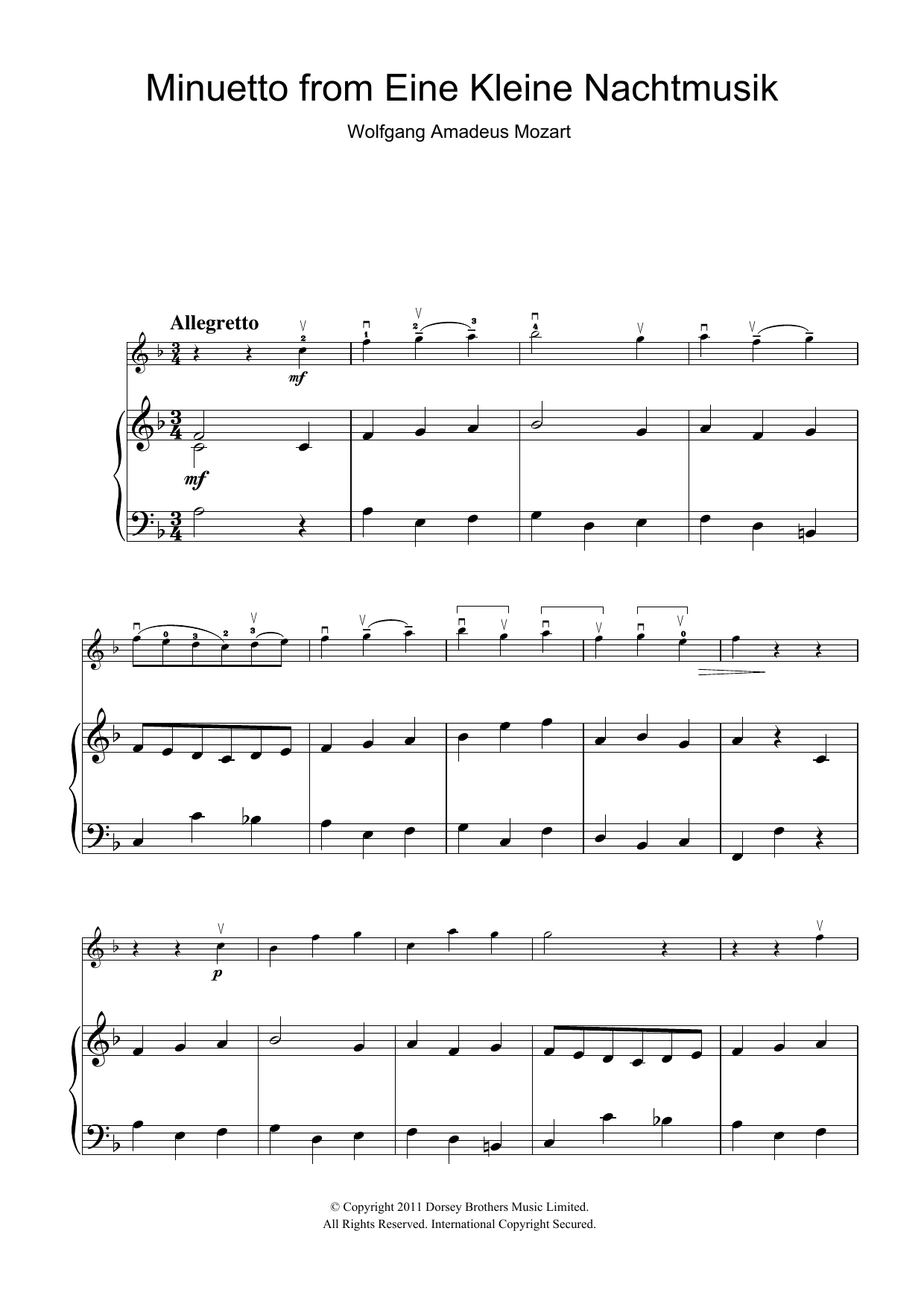 Product gallery: Page 1 of 1 Minuetto from Eine Kleine Nachtmusik K525, Wolfgang Amadeus Mozart