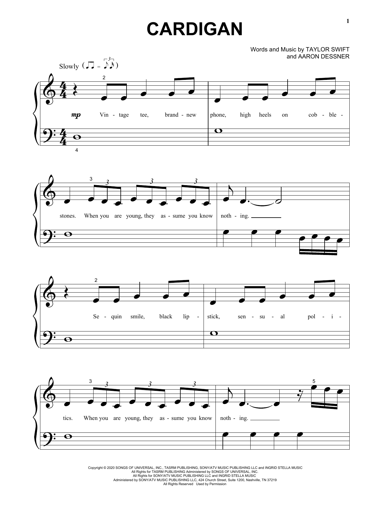 Produktbild zu:  cardigan - Taylor Swift