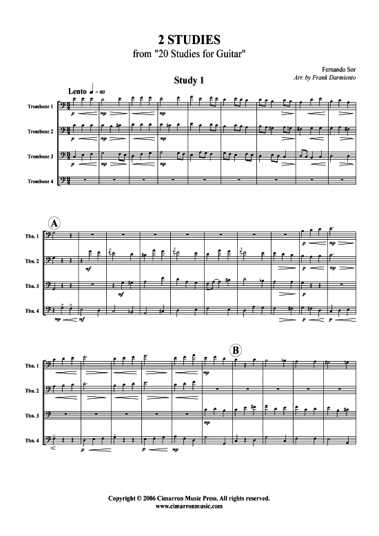 Product picture to: Zwei Studien (1 and 10) Fernando Sor