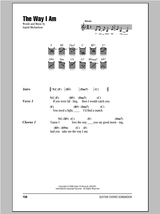 Produktgalerie: Seite 1 von 1 The Way I Am, Ingrid Michaelson, Gitarre