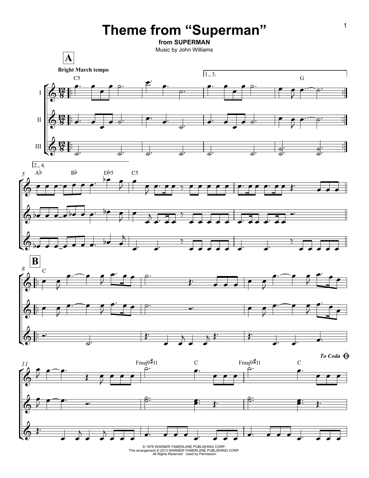 Product gallery: Page 1 of 1 Theme From "Superman", John Williams