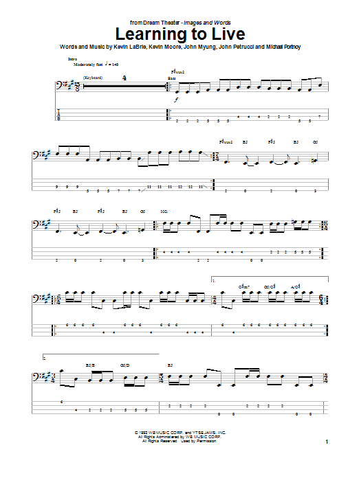 Produktgalerie: Seite 1 von 1 Learning To Live, Dream Theater, E-Bass