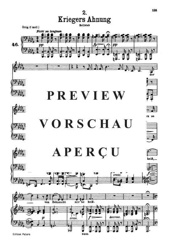 gallery: Kriegers Ahnung, D.957-2 (Schwanengesang) , ,  (Gesang tief + Klavier)