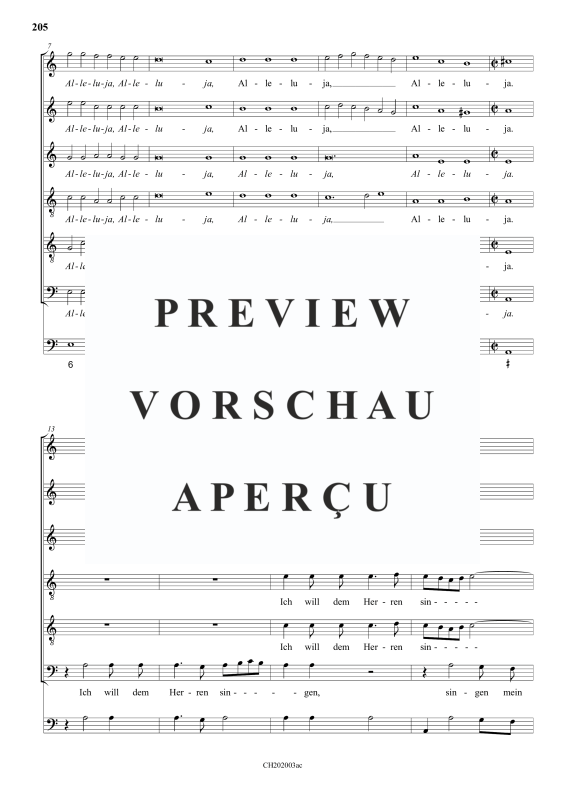 gallery: Alleluja, ich will dem Herren singen , , (Gemischter Chor 6-stimmig)