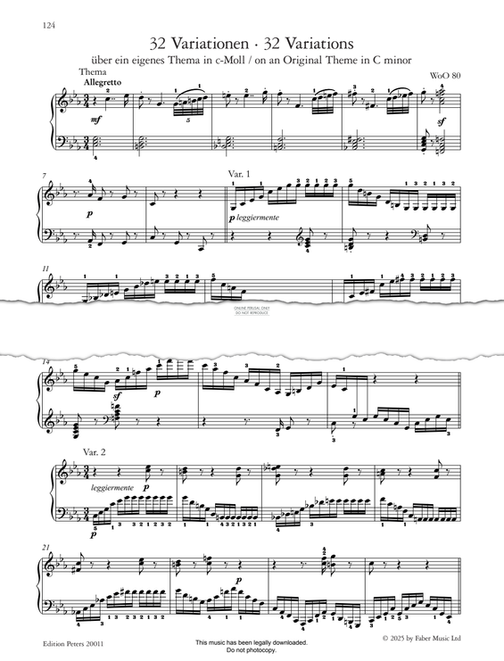 Produktgalerie: Seite 1 von 1 32 Variations on an Original Theme, WoO 80, Ludwig van Beethoven, Klavier