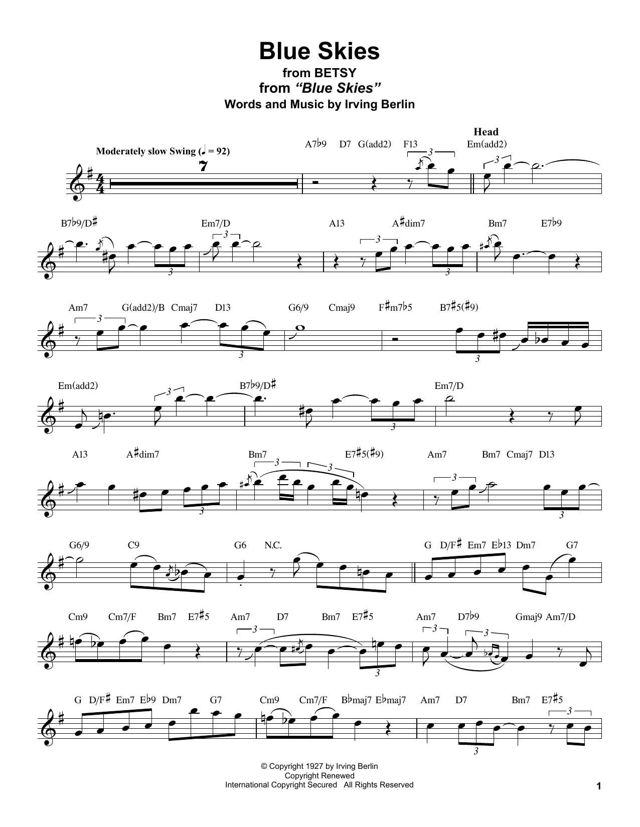 Product gallery: Page 1 of 1 Blue Skies, Stan Getz