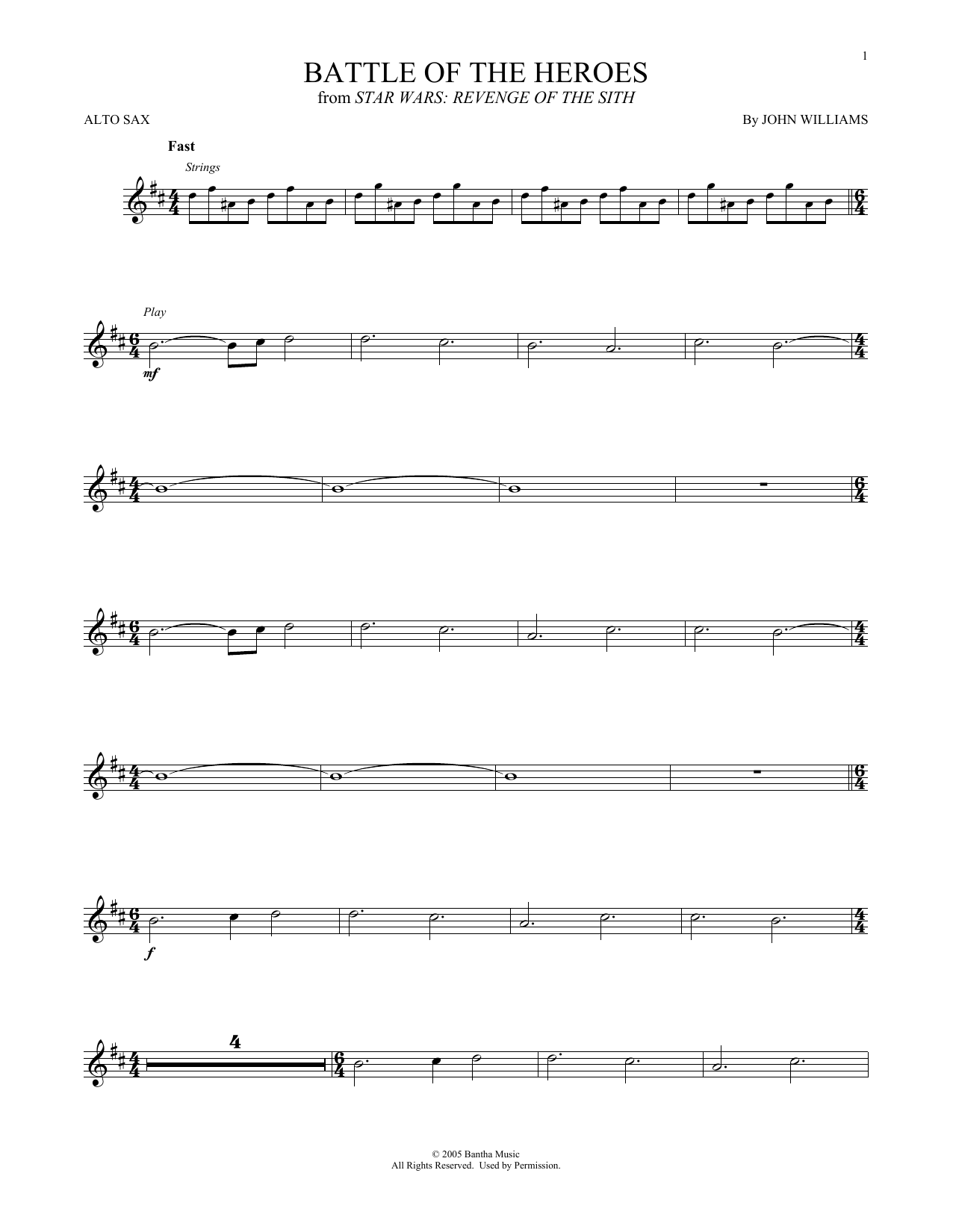 Product gallery: Page 1 of 1 Battle Of The Heroes (from Star Wars: Revenge Of The Sith), John Williams