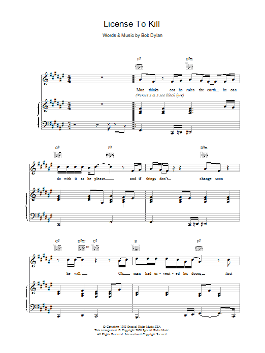 Produktgalerie: Seite 1 von 1 Licence To Kill, Bob Dylan, Gesang, Gitarre, Klavier