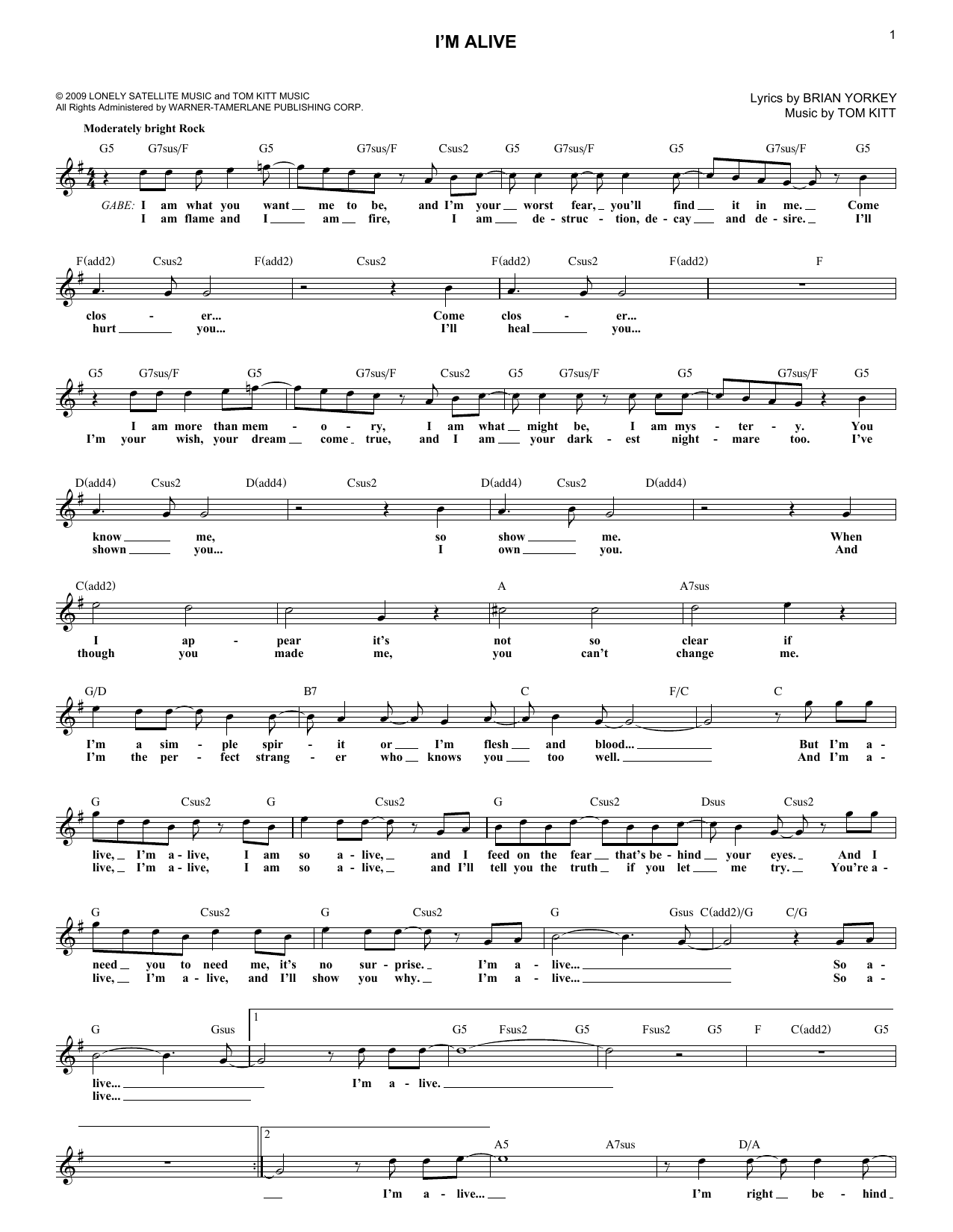 Produktbild zu: I'm Alive (from Next to Normal)