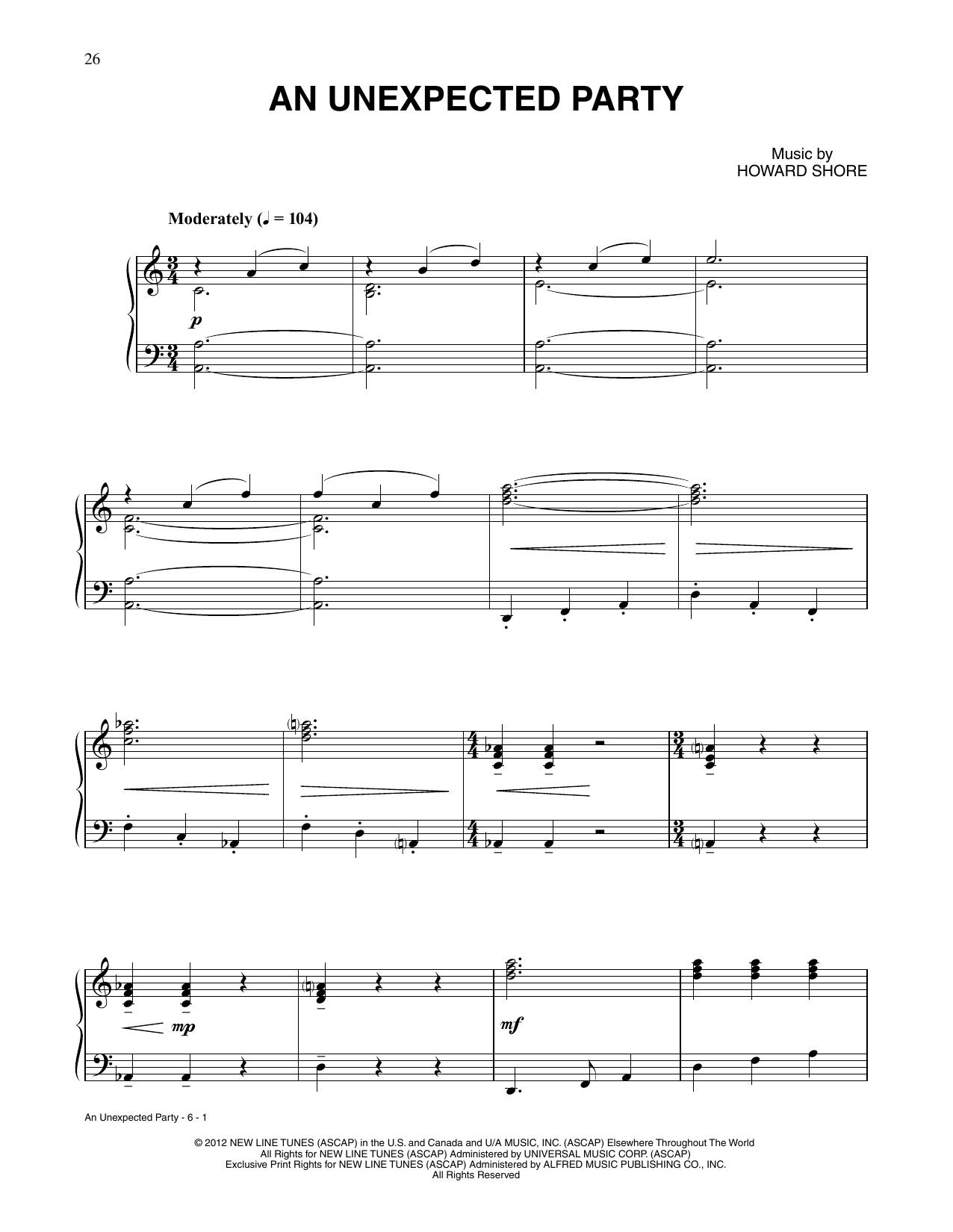 Produktbild zu: An Unexpected Party (from The Hobbit: An Unexpected Journey)