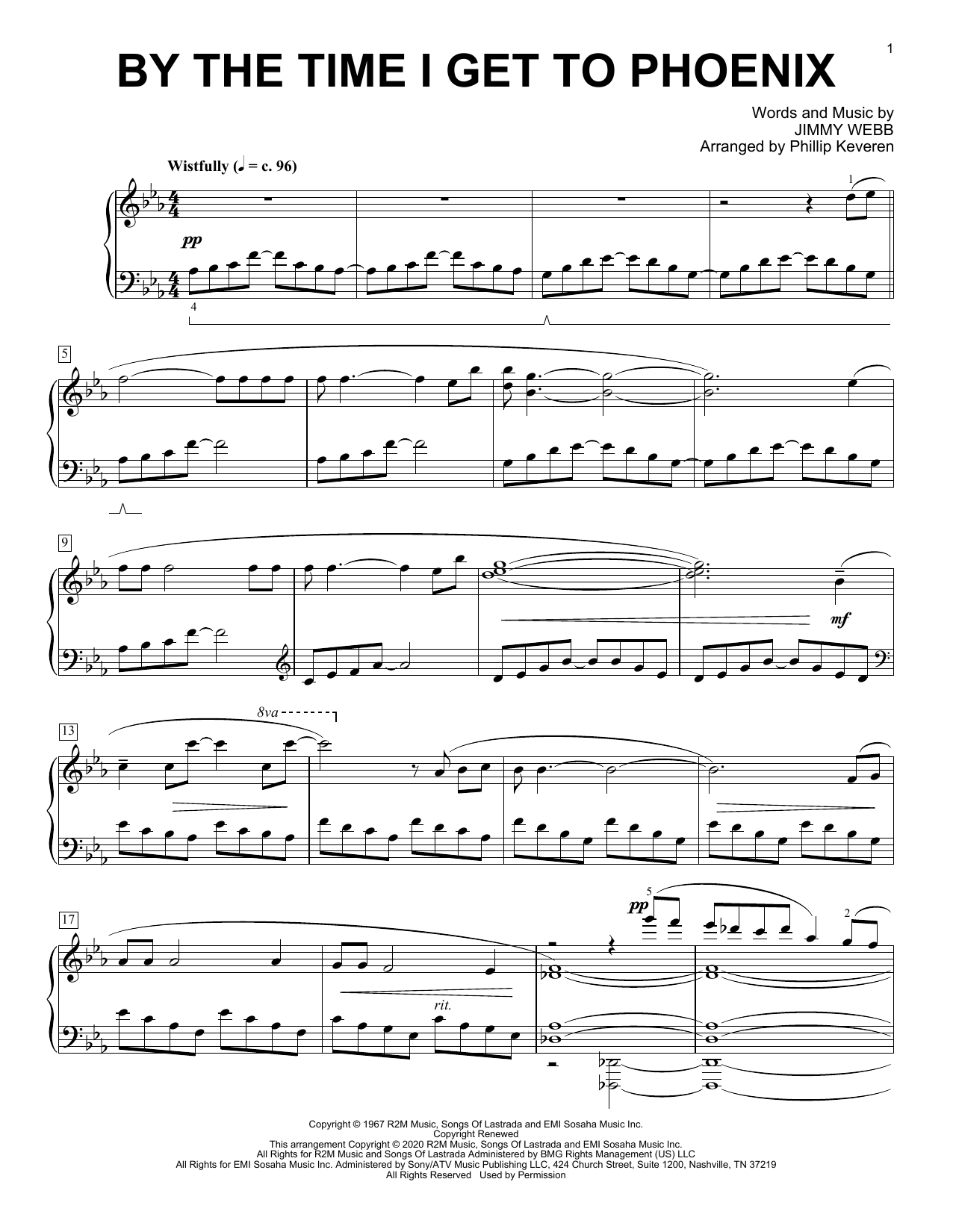 Produktbild zu:  By The Time I Get To Phoenix [Classical version] (arr. Phillip Keveren) - Glen Campbell